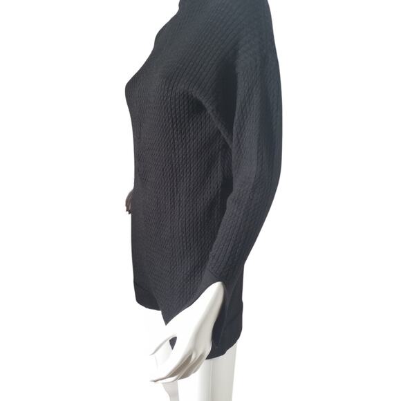 WeWoreWhat Black Mock Neck Sweater Romper XS Zip Front Long Sleeve - Picture 3 of 9